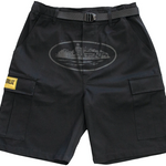 CORTEIZ GUERILLAS cargo shorts in triple black with pockets.