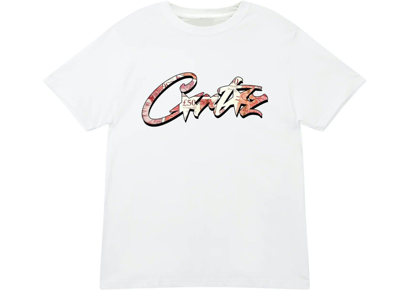 Corteiz White Money on my mind T-Shirt with graphic logo design.