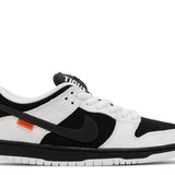 Nike SB Dunk Low x TIGHTBOOTH sneaker in black and white.