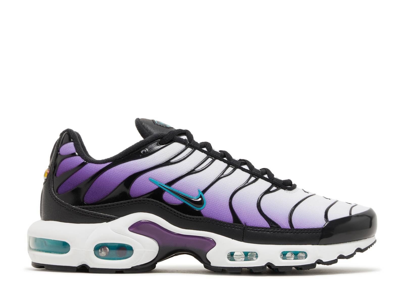 Air Max Plus Reverse Grape sneaker with purple and black gradient design.